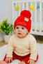 Red Winter Baby Knitted Woolen Warm Cap  (1-3 Years) CP5077E